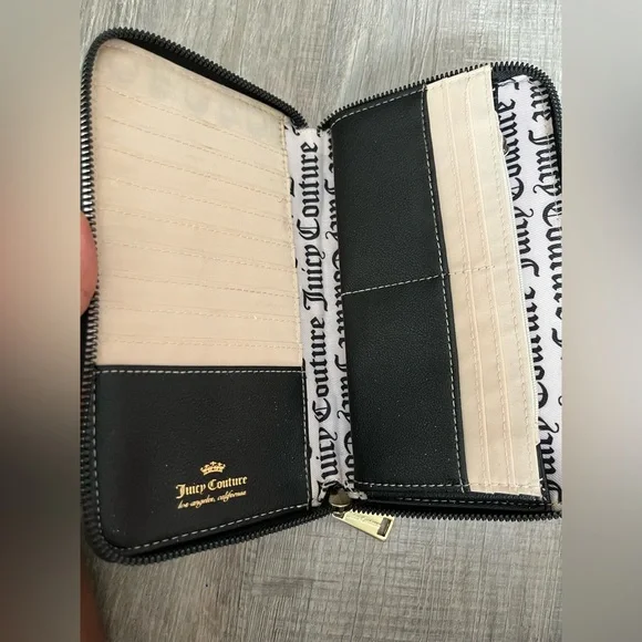 Juicy Couture Embossed Black Wallet with Gold Details - Picture 3 of 3